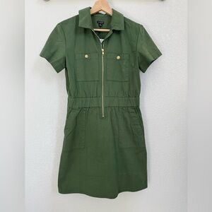 J. Crew Green Sheath Polo Dress Short Sleeve